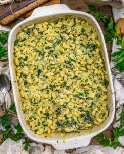 SPINACH AND ARTICHOKE MAC AND CHEESE