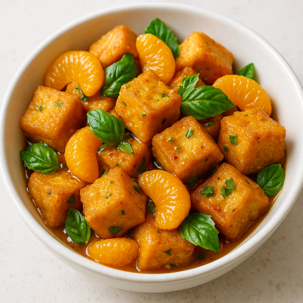 ORANGE AND BASIL TOFU PUFFS