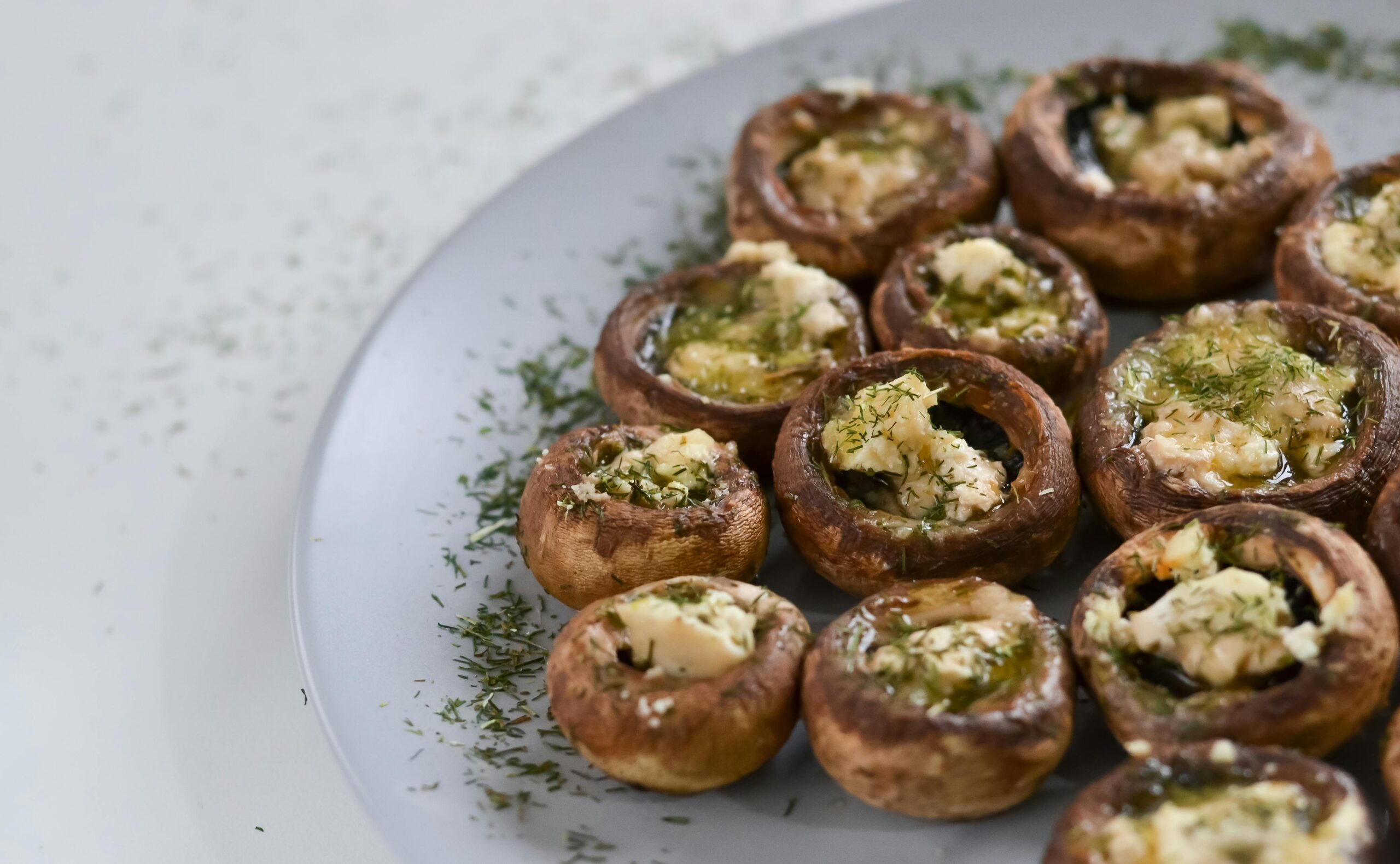 Stuffed mushroom caps.