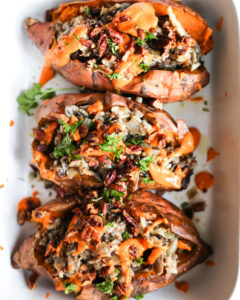 WILD RICE STUFFED SWEET POTATOES