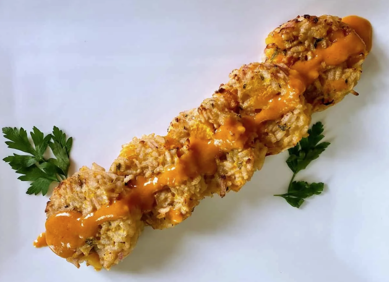 PUMPKIN MUSHROOM AND VEGETABLE RISOTTO CAKES
