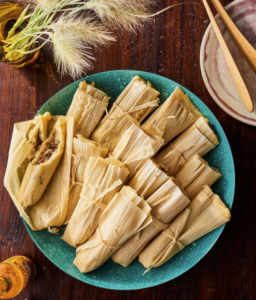 BLACK BEAN AND ROASTED POBLANO TAMALES