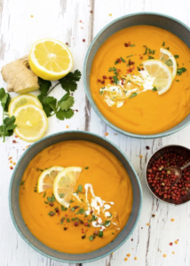 LEMON-GINGER CARROT LENTIL SOUP