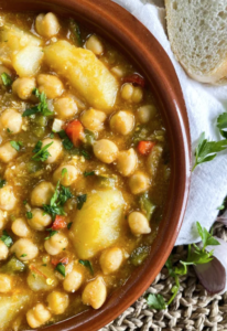 SPANISH GARBANZO, POTATO AND SPINACH STEW
