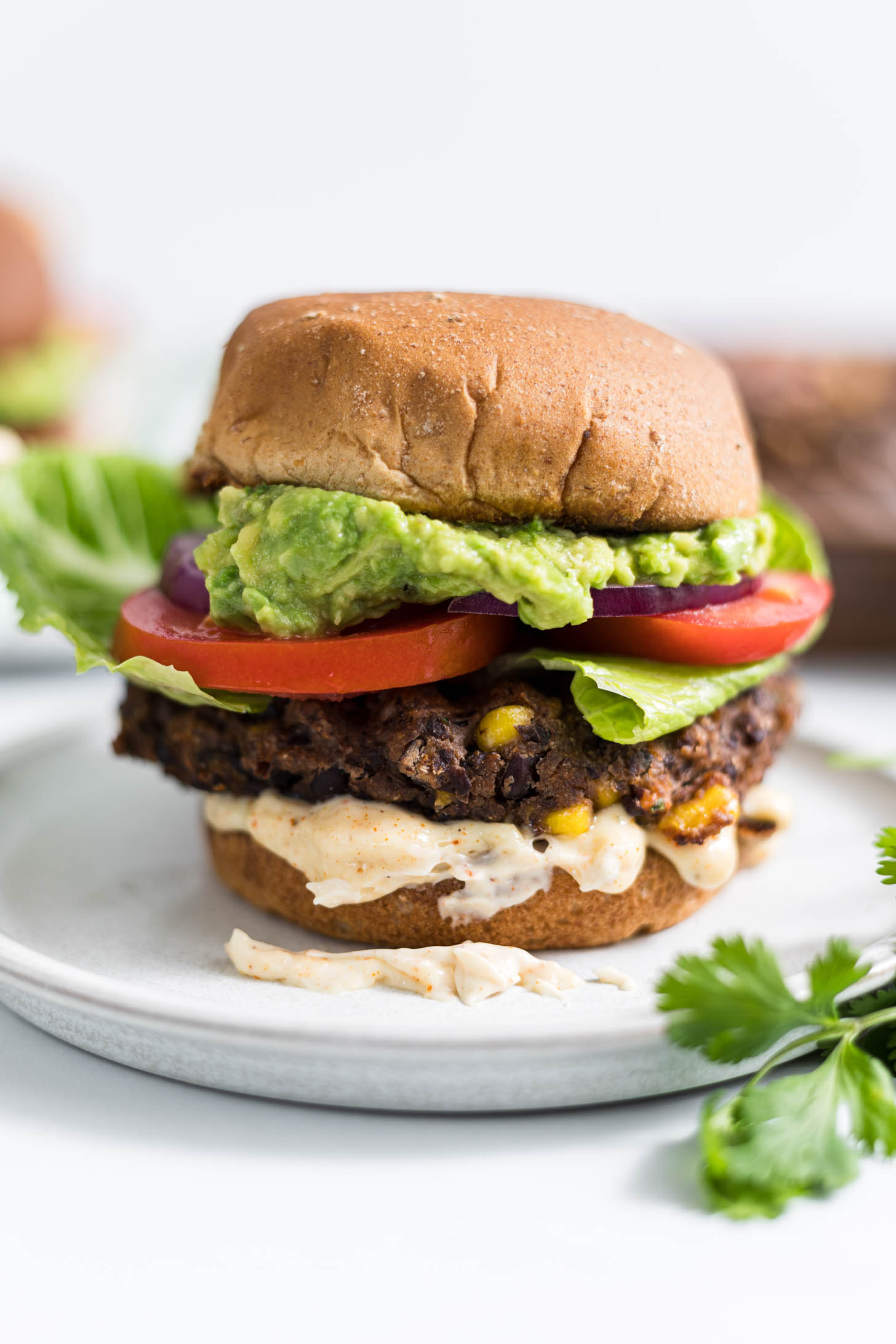 SOUTHWEST BLACKBEAN BURGER WITH SLAW & POTATO WEDGES