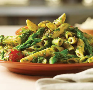 PESTO PASTA WITH ARTICHOKE HEARTS & CHERRY TOMATOES