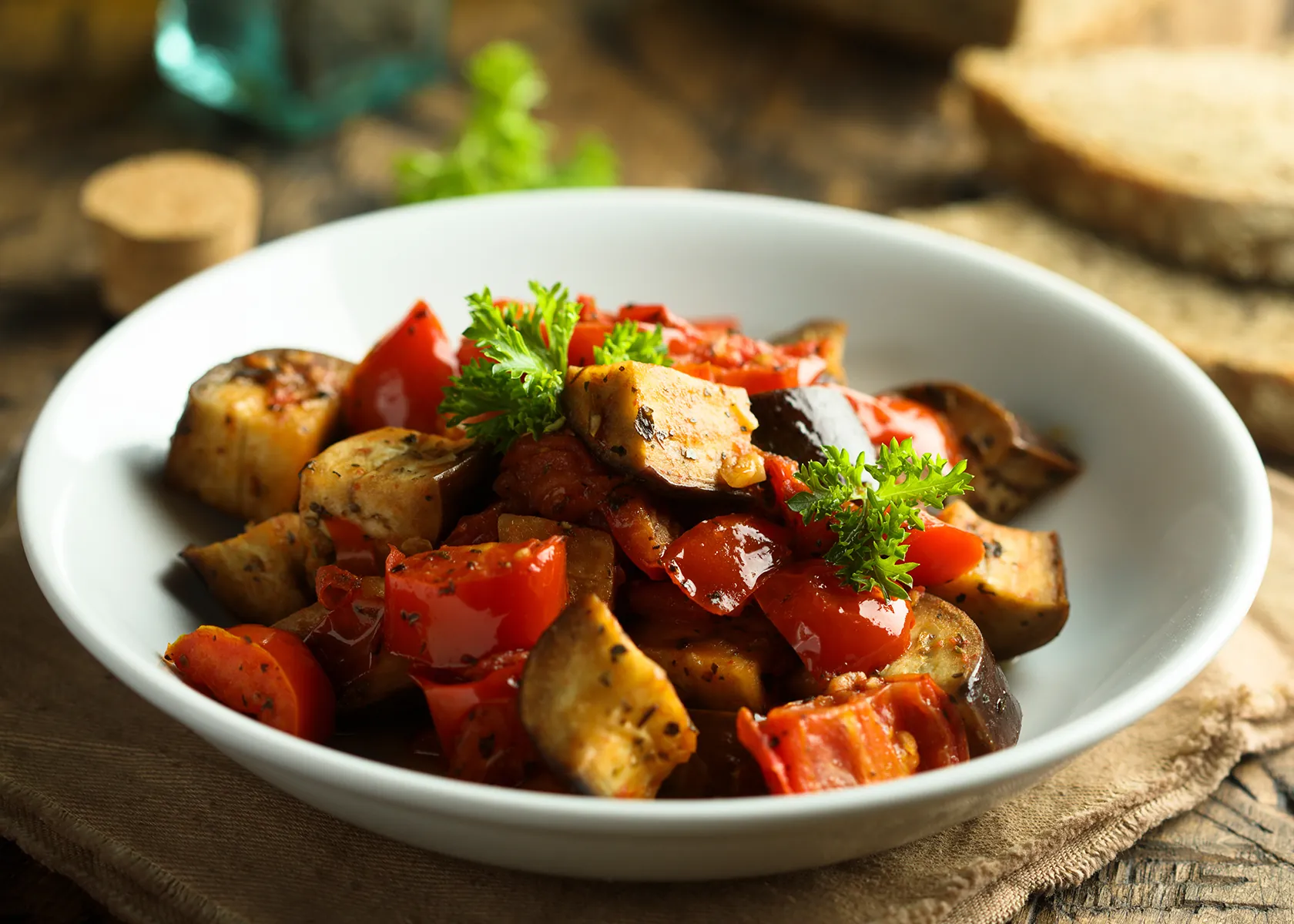 CHARRED EGGPLANT & TOMATO RAGOUT WITH OREGANO & THYME