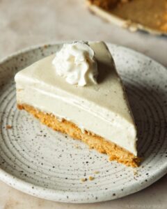 MAPLE VANILLA BEAN CHEESECAKE WITH ALMOND CRUST